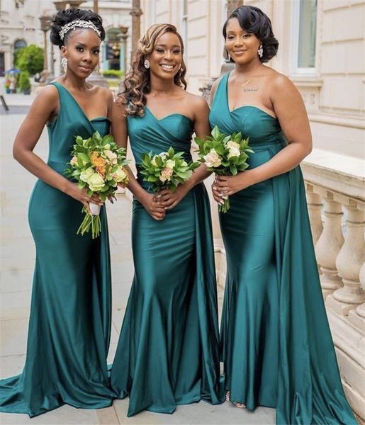 one shoulder mermaid long bridesmaid dresses sweep train satin lace-up back formal evening gowns maid of the honor dress, White;pink
one shoulder mermaid long bridesmaid dresses sweep train satin lace-up back formal evening gowns maid of the honor dress, White;pink