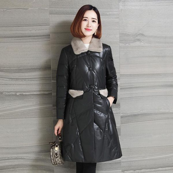 women's leather & faux collar sheepskin coat real genuine jacket women clothes 2021 korean streetwear plus size, Black
women's leather & faux collar sheepskin coat real genuine jacket women clothes 2021 korean streetwear plus size, Black
