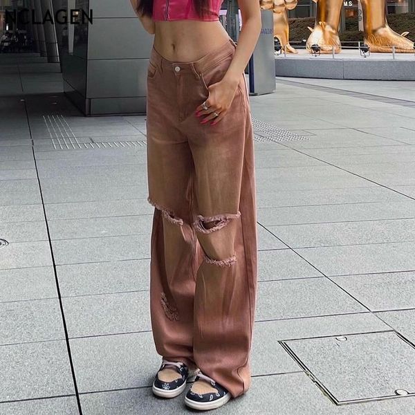 women's jeans nclagen fashion gradient color ripped hole women 2021 vintage disco loose casual denim pants female streetwear capri, Blue
women's jeans nclagen fashion gradient color ripped hole women 2021 vintage disco loose casual denim pants female streetwear capri, Blue
