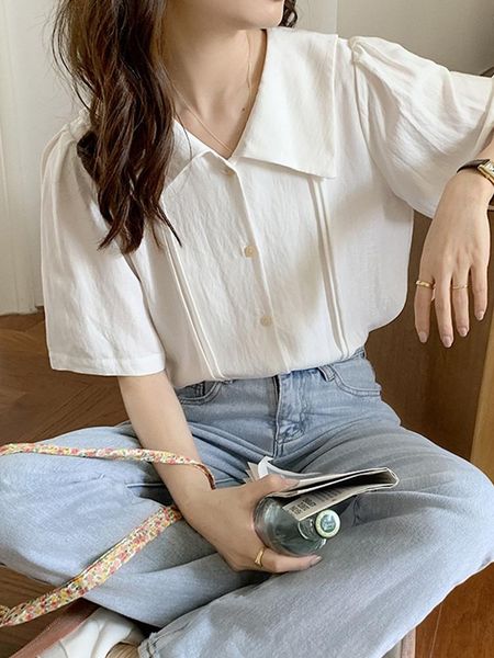 women's blouses & shirts french temperament white shirt short sleeve design niche 2021 summer hong kong style lapel top
women's blouses & shirts french temperament white shirt short sleeve design niche 2021 summer hong kong style lapel top