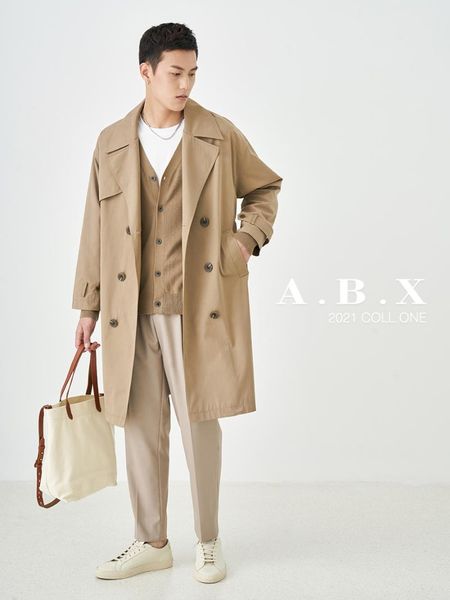 men's trench coats autumn coat mid-length loose korean style trendy over-the-knee men spring and leisure clothing, Tan;black
men's trench coats autumn coat mid-length loose korean style trendy over-the-knee men spring and leisure clothing, Tan;black