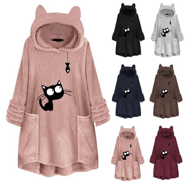 fashion multicolor plush leisure wear women fleece embroidery cat ear plus size hoodie pocket blouse kazak women's hoodies & sweatshirt, Black
fashion multicolor plush leisure wear women fleece embroidery cat ear plus size hoodie pocket blouse kazak women's hoodies & sweatshirt, Black