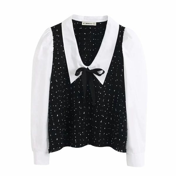 women's blouses & shirts xikom 2021 autumn women patchwork v-neck antern sleeve office lady female vintage slim pullover casual ladies, White
women's blouses & shirts xikom 2021 autumn women patchwork v-neck antern sleeve office lady female vintage slim pullover casual ladies, White