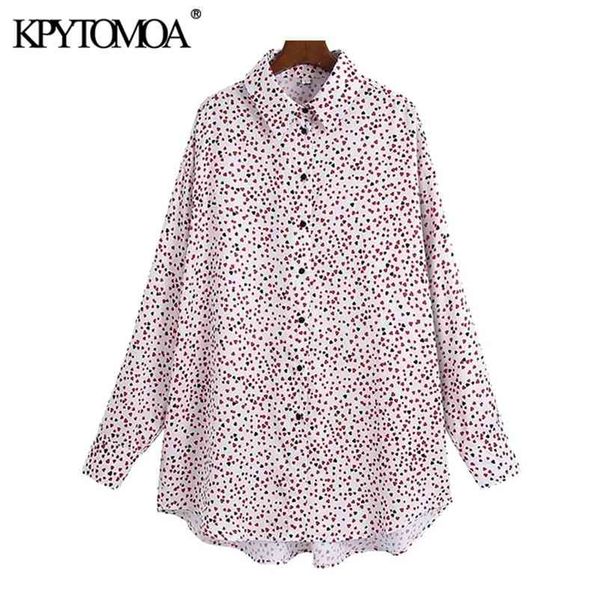 women fashion oversized heart print blouses vintage long sleeve with covered buttons female shirts chic 210420, White
women fashion oversized heart print blouses vintage long sleeve with covered buttons female shirts chic 210420, White