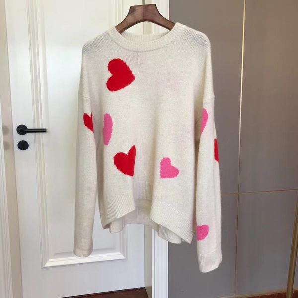sweaters color heart pattern jacquard sweater women's o-neck loose long sleeve sweet pull autumn, White;black
sweaters color heart pattern jacquard sweater women's o-neck loose long sleeve sweet pull autumn, White;black