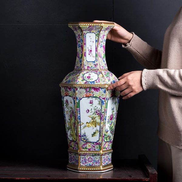 vases enamel flower bird six angle vase jingdezhen classical chinese living room antique ceramic ornaments decoration home
vases enamel flower bird six angle vase jingdezhen classical chinese living room antique ceramic ornaments decoration home