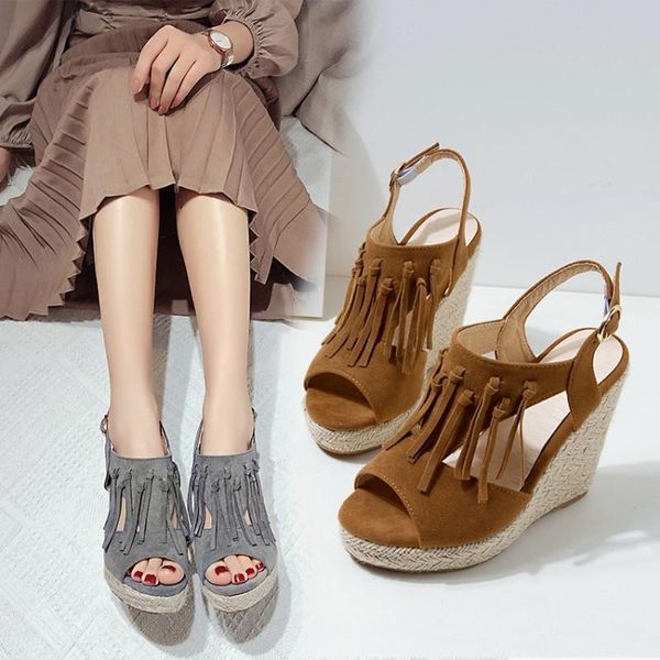 sandals summer women wedge high heels female open toe gladiator fringe party nightclub platform shoes, Black
sandals summer women wedge high heels female open toe gladiator fringe party nightclub platform shoes, Black