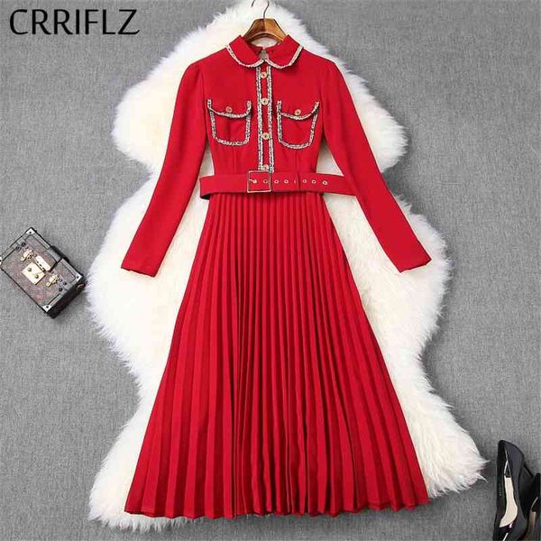 early spring hepburn style dress women winter sashes pleated medium long full sleevele pocket diamond sweet 210520, Black;gray
early spring hepburn style dress women winter sashes pleated medium long full sleevele pocket diamond sweet 210520, Black;gray