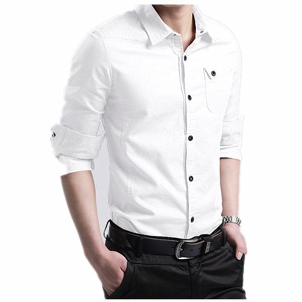 men's casual shirts 2021 cotton shirt four seasons long-sleeved slim-fit business summer male turn down collar buttons, White;black
men's casual shirts 2021 cotton shirt four seasons long-sleeved slim-fit business summer male turn down collar buttons, White;black