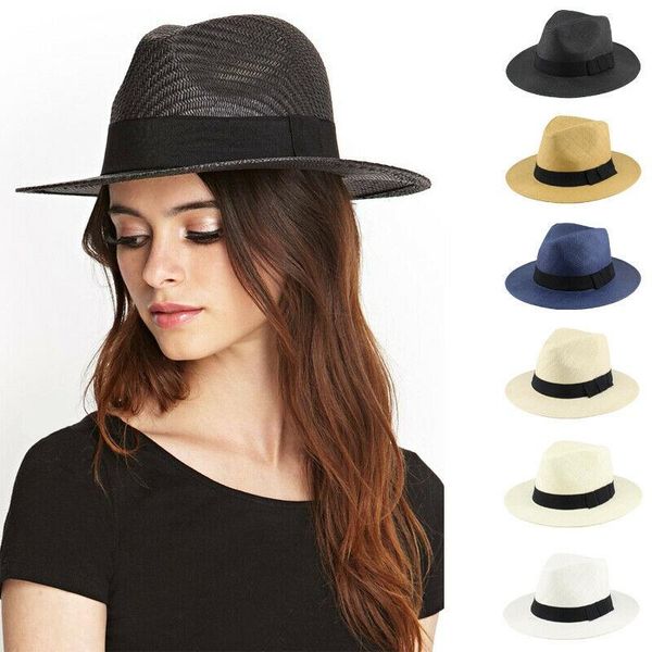 wide brim hats men women straw panama summer fedora sunhat trilby caps sombrero outdoor beach sunbonnet travel size us 71/4 uk, Blue;gray
wide brim hats men women straw panama summer fedora sunhat trilby caps sombrero outdoor beach sunbonnet travel size us 71/4 uk, Blue;gray