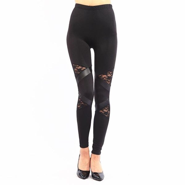 women's leggings spring autumn stretch leather lace workout skinny punk rock elastic pants, Black
women's leggings spring autumn stretch leather lace workout skinny punk rock elastic pants, Black