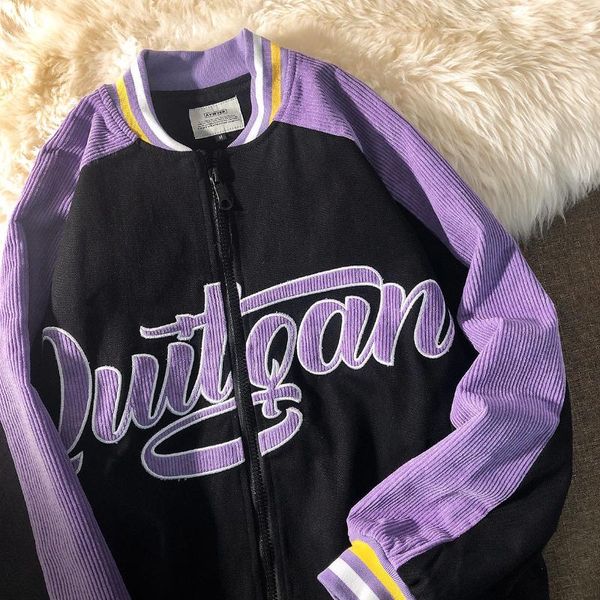 women's jackets 2021 autumn and winter baseball uniform jacket men women korean version of loose contrast corduroy couple coat, Black;brown
women's jackets 2021 autumn and winter baseball uniform jacket men women korean version of loose contrast corduroy couple coat, Black;brown