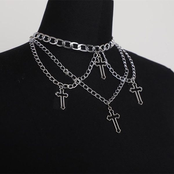 pendant necklaces gothic punk cross choker necklace for women men exaggerated hip hop vintage short chains collar club jewelry gift, Silver
pendant necklaces gothic punk cross choker necklace for women men exaggerated hip hop vintage short chains collar club jewelry gift, Silver
