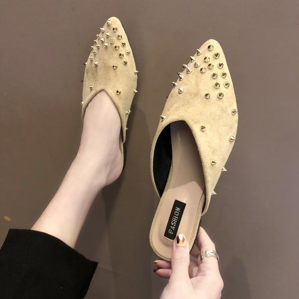 slipper woman suede casual rivets mujer ladies half mules heel pad moccasins slides lazy women's slippers 658 shoes qs29, Black
slipper woman suede casual rivets mujer ladies half mules heel pad moccasins slides lazy women's slippers 658 shoes qs29, Black