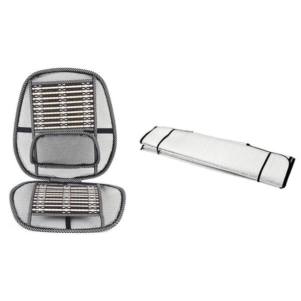 car seat covers 2 pcs auto supplies: 1 summer cooling lumbar universal massage cushion & 1pcs foldable windshield sun shade front and re
car seat covers 2 pcs auto supplies: 1 summer cooling lumbar universal massage cushion & 1pcs foldable windshield sun shade front and re