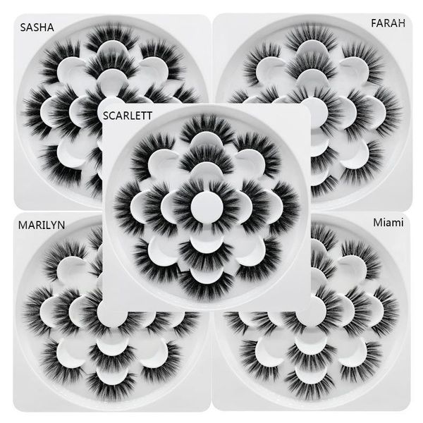 natural long thick mink eyelashes 7 pairs each set handmade reusable 3d hair fake lashes 5 styles available 20sets/lot dhl1
natural long thick mink eyelashes 7 pairs each set handmade reusable 3d hair fake lashes 5 styles available 20sets/lot dhl1