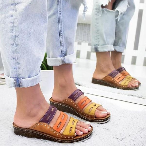 slippers women's beach 2021 summer women lady retro stitching colorcasual low open peep toe sandals 5 colors shoes slides, Black
slippers women's beach 2021 summer women lady retro stitching colorcasual low open peep toe sandals 5 colors shoes slides, Black