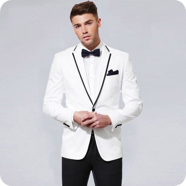 men's suits & blazers custom made white men suit wedding for blazer masculino black lapel 2piece jacket pant slim fit groom tuxedo, White;black
men's suits & blazers custom made white men suit wedding for blazer masculino black lapel 2piece jacket pant slim fit groom tuxedo, White;black