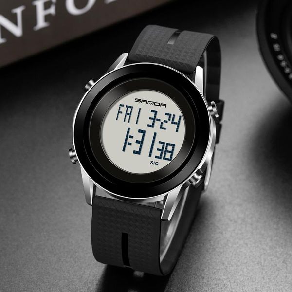 wristwatches fashion sanda sport men's watches led digital watch waterproof military electronic clock relogio masculino 6026, Slivery;brown
wristwatches fashion sanda sport men's watches led digital watch waterproof military electronic clock relogio masculino 6026, Slivery;brown