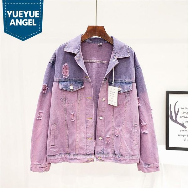 women's jackets streetwear women denim jacket loose harajuku autumn hole ripped short coat fashion college single button cowgirl outerw, Black;brown
women's jackets streetwear women denim jacket loose harajuku autumn hole ripped short coat fashion college single button cowgirl outerw, Black;brown