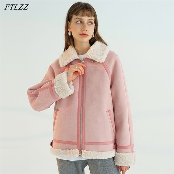 fitaylor winter women loose faux lamb wool coat moto biker cool style jacket thick warm fur turndown collar overcoat 210430, Black
fitaylor winter women loose faux lamb wool coat moto biker cool style jacket thick warm fur turndown collar overcoat 210430, Black