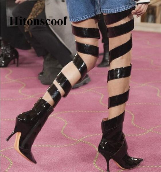 boots 2021 runway cross gladiator thigh high designers cut-out heels shoes women fashion catwalk over the knee, Black
boots 2021 runway cross gladiator thigh high designers cut-out heels shoes women fashion catwalk over the knee, Black