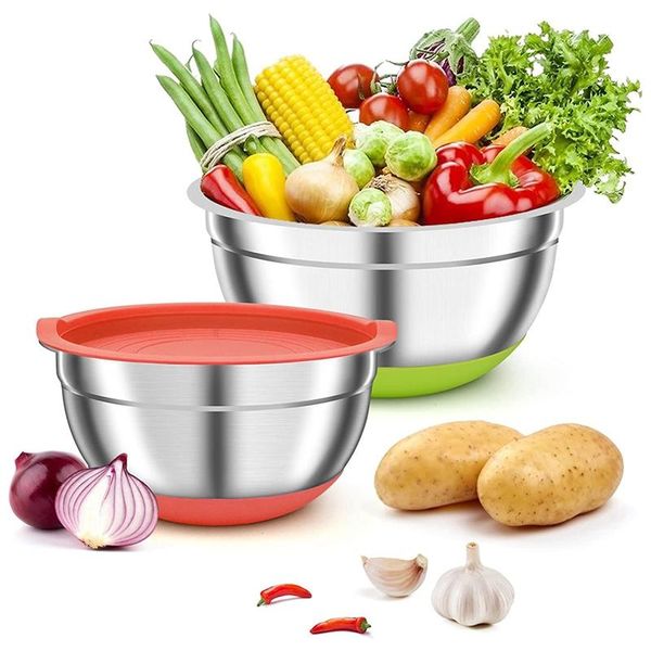 bowls 2 pack mixing with airtight lids, colorful stainless steel metal nesting for kitchen, non-slip silicone
bowls 2 pack mixing with airtight lids, colorful stainless steel metal nesting for kitchen, non-slip silicone