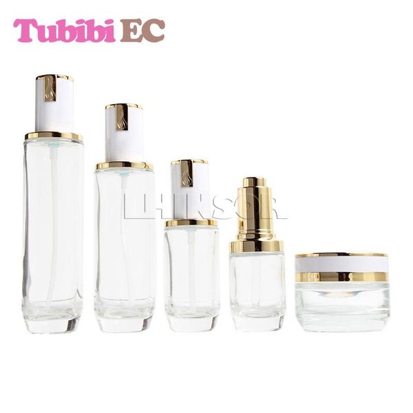 storage bottles & jars 5pcs/lot high-grade gold plated lid transparent glass press dropper lotion cream cosmetic packaging containers
storage bottles & jars 5pcs/lot high-grade gold plated lid transparent glass press dropper lotion cream cosmetic packaging containers