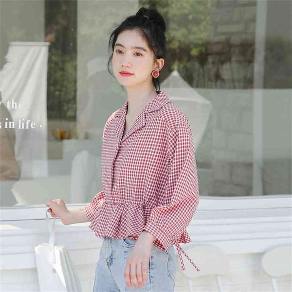 spring vintage plaid shirt female oversize women short sleeve girls blouse summer plus size blouses femme blusas 210423, White
spring vintage plaid shirt female oversize women short sleeve girls blouse summer plus size blouses femme blusas 210423, White