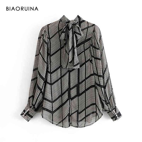 biaoruina women's polka dot plaid printed loose casual shirt bow tie collar female long-sleeved elegant blouse autumn spring 210730, White
biaoruina women's polka dot plaid printed loose casual shirt bow tie collar female long-sleeved elegant blouse autumn spring 210730, White