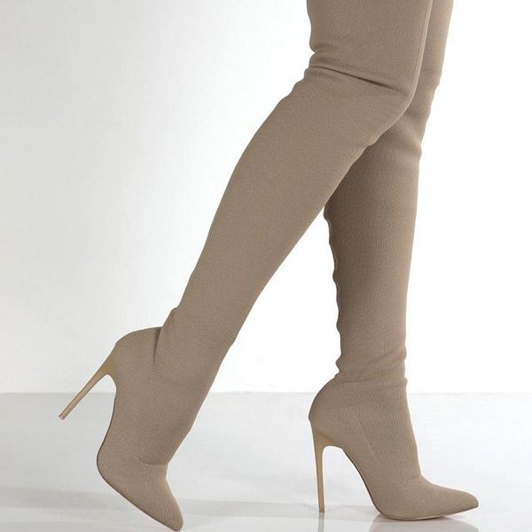 boots women thigh high fashion over the knee knitting pointed toe thin heels woman party club big size 43, Black
boots women thigh high fashion over the knee knitting pointed toe thin heels woman party club big size 43, Black