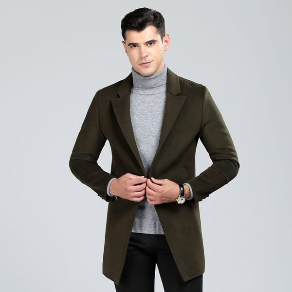 men's wool & blends hand made double-face coats men 2021 england style single button turn down collar woolen outerwear, Black
men's wool & blends hand made double-face coats men 2021 england style single button turn down collar woolen outerwear, Black