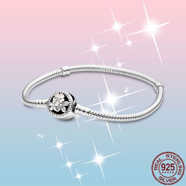 femme pulseira 925 sterling silver bracelet white enamel daisy flower snake chain bracelets & bangles women jewelry making lady gift with or, Golden;silver
femme pulseira 925 sterling silver bracelet white enamel daisy flower snake chain bracelets & bangles women jewelry making lady gift with or, Golden;silver