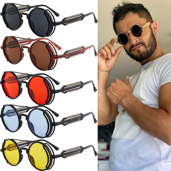sunglasses punk steampunk retro men's brand designer round eyewear gothic style products women uv400 lovers gift, White;black
sunglasses punk steampunk retro men's brand designer round eyewear gothic style products women uv400 lovers gift, White;black