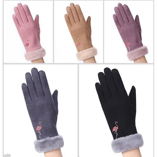 fingerless gloves warm touch screen female winter elegant windproof suede soft wrist full finger women cute flamingo mittens, Blue;gray
fingerless gloves warm touch screen female winter elegant windproof suede soft wrist full finger women cute flamingo mittens, Blue;gray