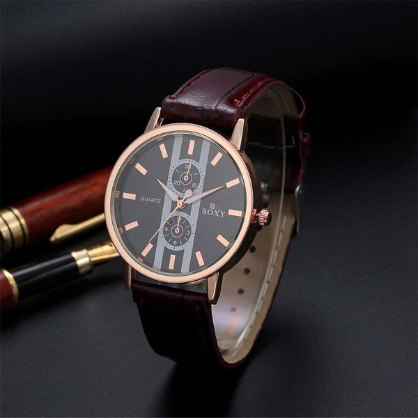 wristwatches soxy fashion sport watches men watch casual leather quartz hombre hour clock relogio masculino tme47, Slivery;brown
wristwatches soxy fashion sport watches men watch casual leather quartz hombre hour clock relogio masculino tme47, Slivery;brown