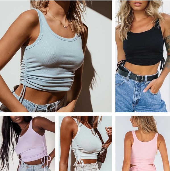 women's t-shirt selling summer 2021 new short open navel solid color fashion tight knitted vest drawstring thread breast wrap, White
women's t-shirt selling summer 2021 new short open navel solid color fashion tight knitted vest drawstring thread breast wrap, White