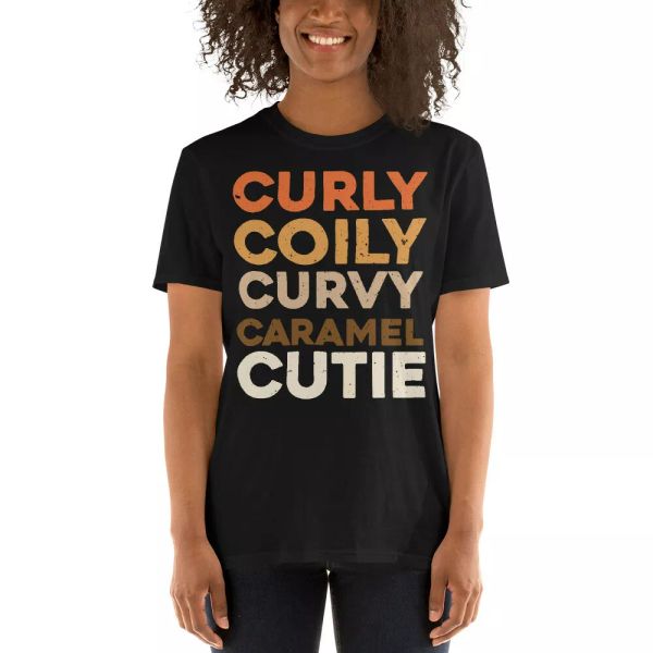 Curly Coily Curvy Caramel Cutie Cool Black History Month African American Shirt, White;black
Curly Coily Curvy Caramel Cutie Cool Black History Month African American Shirt, White;black
