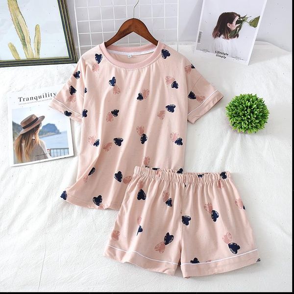 cotton pyjamas pajamas heart women sleepwear print pijama mujer summer short sleeve home clothes 2 piece set, Black;red
cotton pyjamas pajamas heart women sleepwear print pijama mujer summer short sleeve home clothes 2 piece set, Black;red