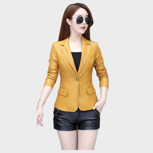 women's leather & faux 2021 women clothing plus size jacket elegant blazer korean style short coat autumn long sleeve outerwear 124, Black
women's leather & faux 2021 women clothing plus size jacket elegant blazer korean style short coat autumn long sleeve outerwear 124, Black