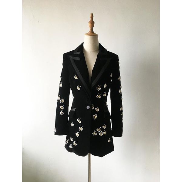 women's jackets women coat traf european and american style commuting black velvet medium length jacket bee studded nail bead suit, Black;brown
women's jackets women coat traf european and american style commuting black velvet medium length jacket bee studded nail bead suit, Black;brown