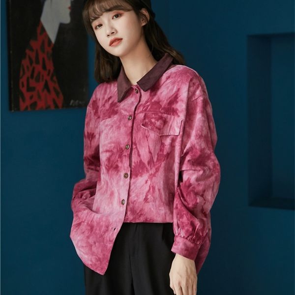 women's two piece pants corduroy tie dye red vintage shirts women long sleeve blouse winter fashion button up and bloues clot, White
women's two piece pants corduroy tie dye red vintage shirts women long sleeve blouse winter fashion button up and bloues clot, White