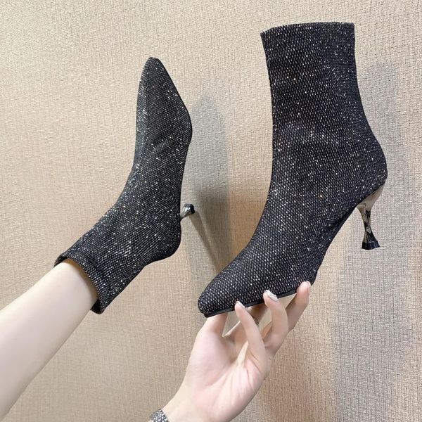 boots ankle thin high heels for women fashion shoes 2021 spring autumn pointed toes short booties female, Black
boots ankle thin high heels for women fashion shoes 2021 spring autumn pointed toes short booties female, Black