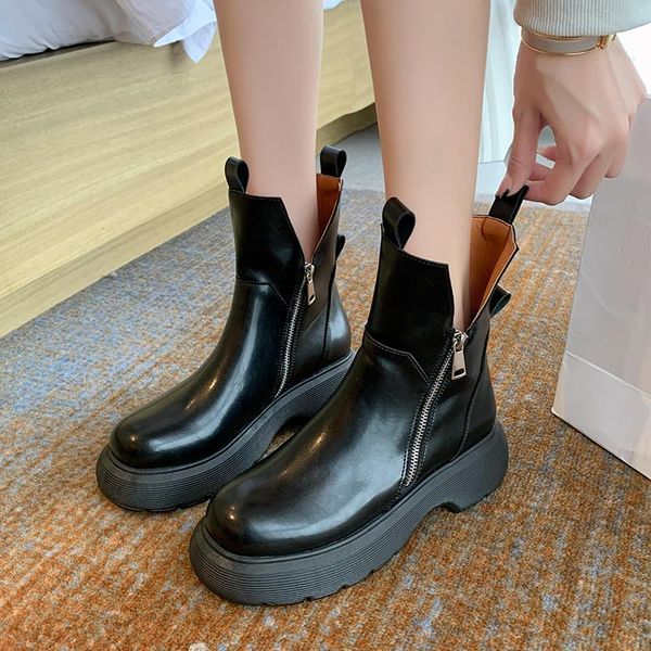 boots 2021 women's shoes round toe platform leather women ankle cool motorcycle tooling style side zipper sexy, Black
boots 2021 women's shoes round toe platform leather women ankle cool motorcycle tooling style side zipper sexy, Black