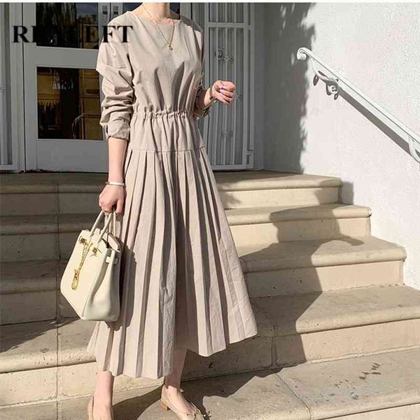 autumn winter elegant cotton women's pleated dresses chic long sleeve o-neck casual ladies female 210428, Black;gray
autumn winter elegant cotton women's pleated dresses chic long sleeve o-neck casual ladies female 210428, Black;gray