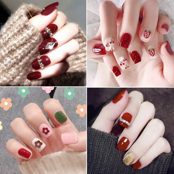 false nails fashion small fresh 24 pieces of fake waterproof nail collection diy salon art decoration tools, Red;gold
false nails fashion small fresh 24 pieces of fake waterproof nail collection diy salon art decoration tools, Red;gold