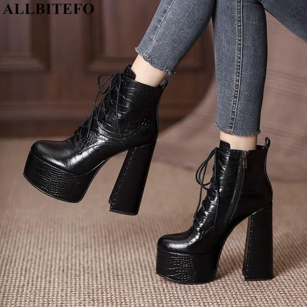 boots allbitefo stone texture high waterproof platform shoes real genuine leather ankle fashion girls heel women, Black
boots allbitefo stone texture high waterproof platform shoes real genuine leather ankle fashion girls heel women, Black