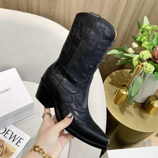 boots black white embroidery ankle for women slip-on short booties chunky heel botas mujer pointed toe autumn shoes woman
boots black white embroidery ankle for women slip-on short booties chunky heel botas mujer pointed toe autumn shoes woman