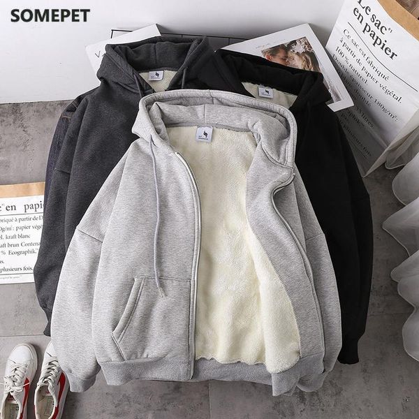 jacket women solid hoodies coat autumn winter lamb wool fleece loose plus sizes thick zipper female sweatshirt women's jackets, Black;brown
jacket women solid hoodies coat autumn winter lamb wool fleece loose plus sizes thick zipper female sweatshirt women's jackets, Black;brown