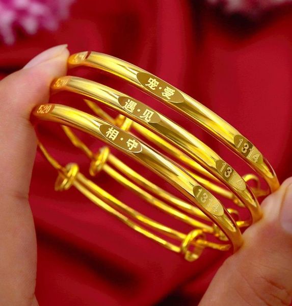 520.1314 meet beloved bracelet net red vietnam shajin love lettering pattern jewelry for girl gift, Golden;silver
520.1314 meet beloved bracelet net red vietnam shajin love lettering pattern jewelry for girl gift, Golden;silver